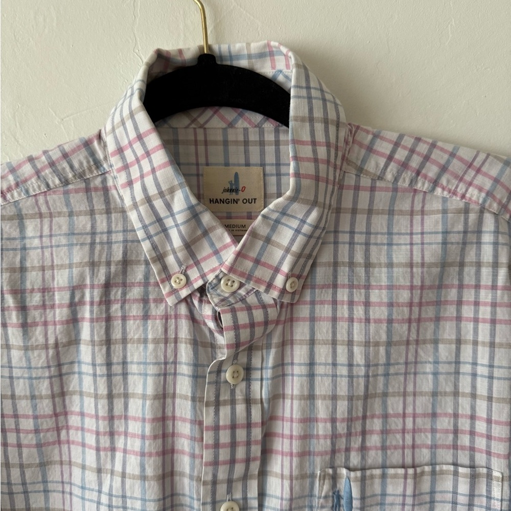 Men's Johnnie-O Shirt - Blue and Pink